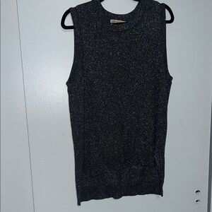 Michael Kors Glittery Charcoal Sleeveless Top